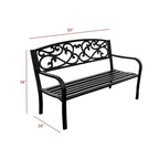 Banc de jardin en métal Lotus Home - 34 cm (H) x 50 cm (L) x 24 cm (P)