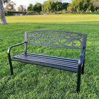 Banc de jardin en métal Lotus Home - 34 cm (H) x 50 cm (L) x 24 cm (P)