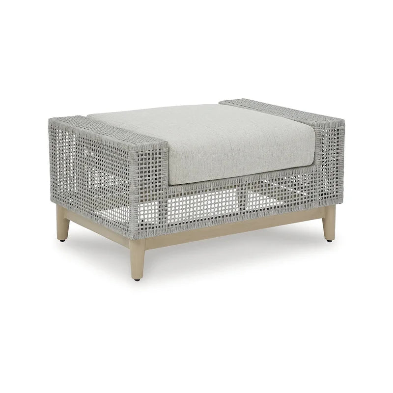 Pouf d'extérieur gris Seton Creek de Signature Design by Ashley avec coussin - 89,2 cm (L) x 62,2 cm (P) x 48,3 cm (H)