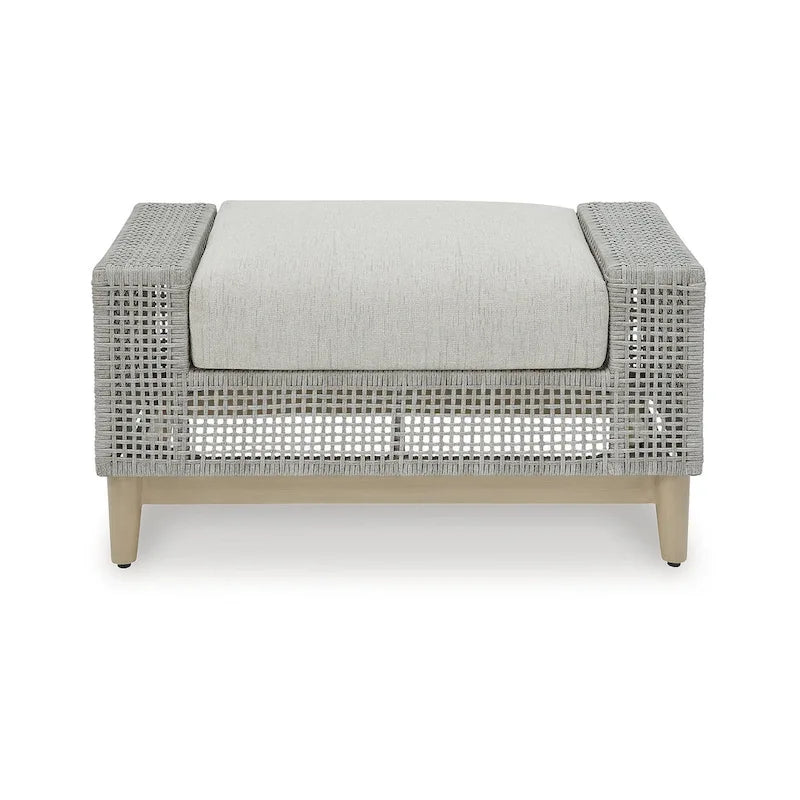 Pouf d'extérieur gris Seton Creek de Signature Design by Ashley avec coussin - 89,2 cm (L) x 62,2 cm (P) x 48,3 cm (H)