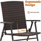 Ensemble repas de jardin en osier MCombo, 5 pièces : table et chaises pliantes en osier pour jardin, terrasse, patio et terrasse - Non disponible