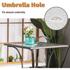 Ensemble repas de jardin en osier MCombo, 5 pièces : table et chaises pliantes en osier pour jardin, terrasse, patio et terrasse - Non disponible