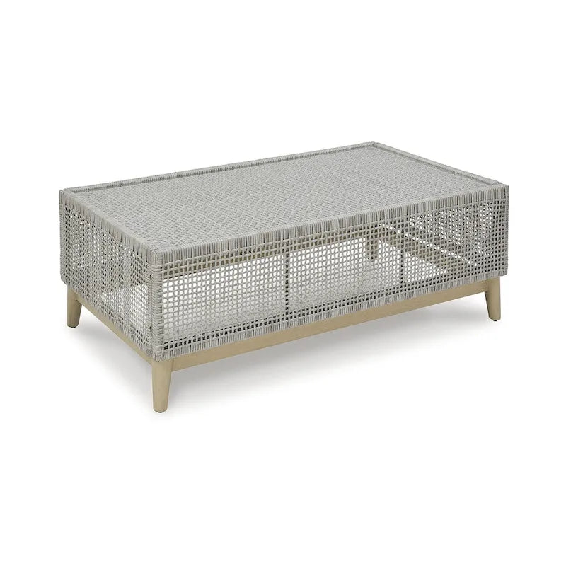 Table basse d'extérieur Seton Creek grise, Signature Design by Ashley - 127 cm (L) x 71 cm (P) x 46 cm (H)