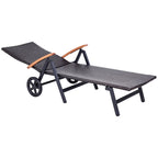 Chaise longue pliante d'extérieur en rotin, réglable, pour terrasse