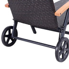 Chaise longue pliante d'extérieur en rotin, réglable, pour terrasse