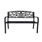 Banc de jardin, chaise de terrasse ou de véranda en fonte, causeuse deux places - 87 cm (H) x 127 cm (L) x 60 cm (P)