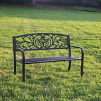 Banc de jardin, chaise de terrasse ou de véranda en fonte, causeuse deux places - 87 cm (H) x 127 cm (L) x 60 cm (P)