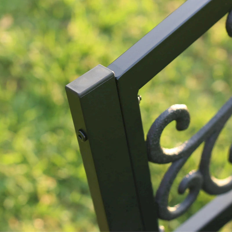 Banc de jardin, chaise de terrasse ou de véranda en fonte, causeuse deux places - 87 cm (H) x 127 cm (L) x 60 cm (P)