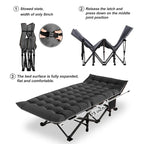 Lit de camp pliant portable DoCred avec matelas latéral double, 272 kg