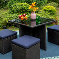 Ensemble table et pouf de jardin PHI VILLA avec coussins
