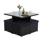 Ensemble table et pouf de jardin PHI VILLA avec coussins