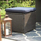 Ensemble table et pouf de jardin PHI VILLA avec coussins