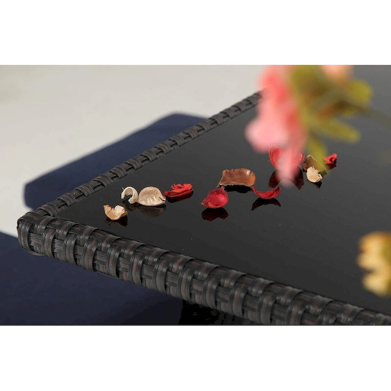 Ensemble table et pouf de jardin PHI VILLA avec coussins