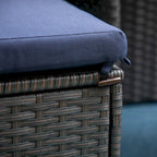 Ensemble table et pouf de jardin PHI VILLA avec coussins