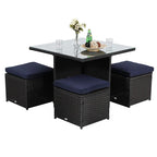 Ensemble table et pouf de jardin PHI VILLA avec coussins