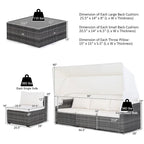 Ensemble de mobilier de patio 6 pièces avec auvent rétractable