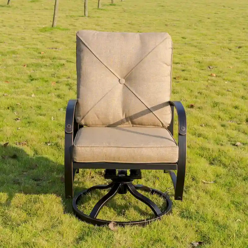 Fauteuil à bascule pivotant Hornby avec coussins de dossier et d'assise (lot de 2) par Havenside Home