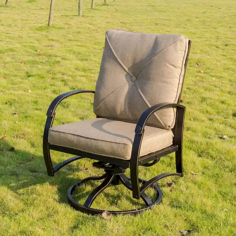 Fauteuil à bascule pivotant Hornby avec coussins de dossier et d'assise (lot de 2) par Havenside Home