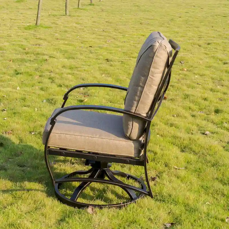 Fauteuil à bascule pivotant Hornby avec coussins de dossier et d'assise (lot de 2) par Havenside Home