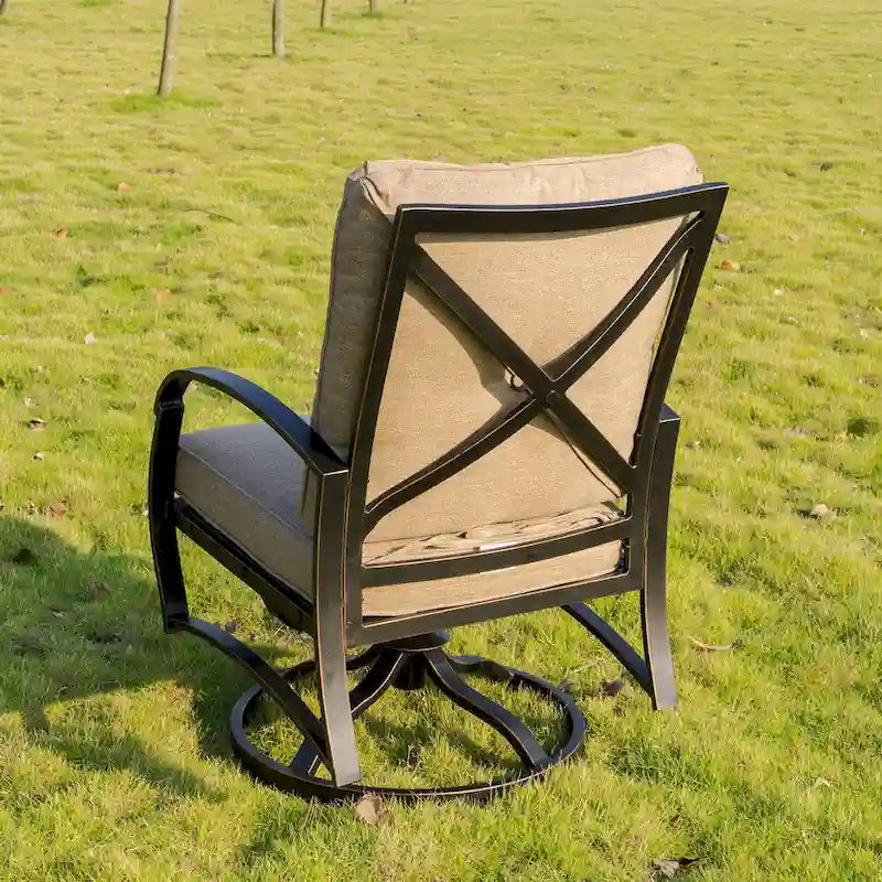 Fauteuil à bascule pivotant Hornby avec coussins de dossier et d'assise (lot de 2) par Havenside Home