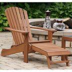 Fauteuil Adirondack en eucalyptus avec repose-pieds intégré