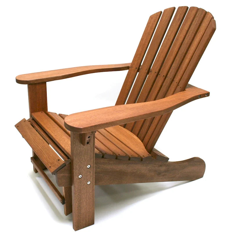 Fauteuil Adirondack en eucalyptus avec repose-pieds intégré