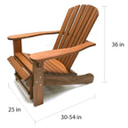 Fauteuil Adirondack en eucalyptus avec repose-pieds intégré