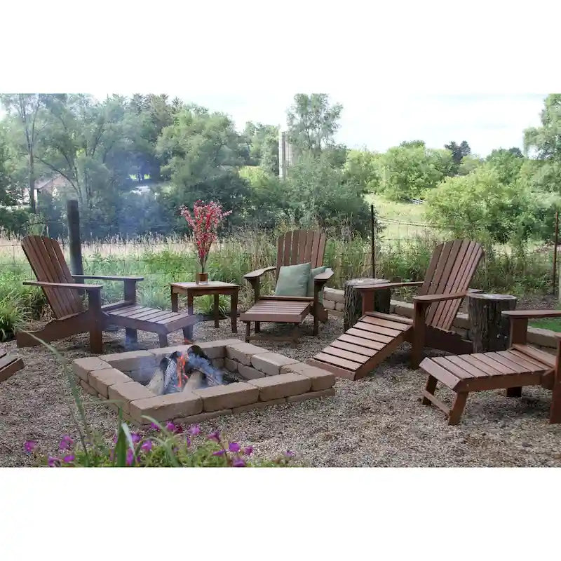 Fauteuil Adirondack en eucalyptus avec repose-pieds intégré