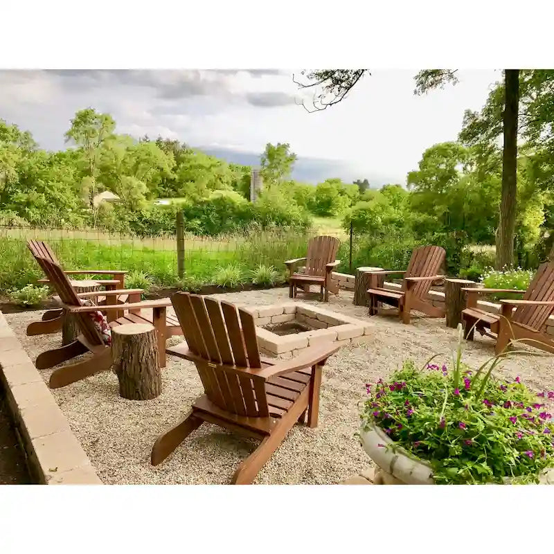 Fauteuil Adirondack en eucalyptus avec repose-pieds intégré