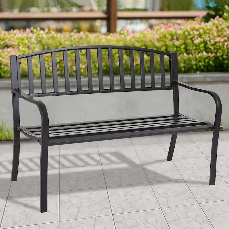 Banc de jardin/terrasse, canapé deux places avec structure en fonte