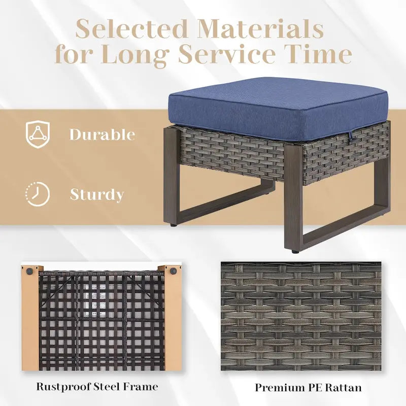 Ensemble de mobilier de jardin en rotin gris - Canapé et fauteuil d'extérieur