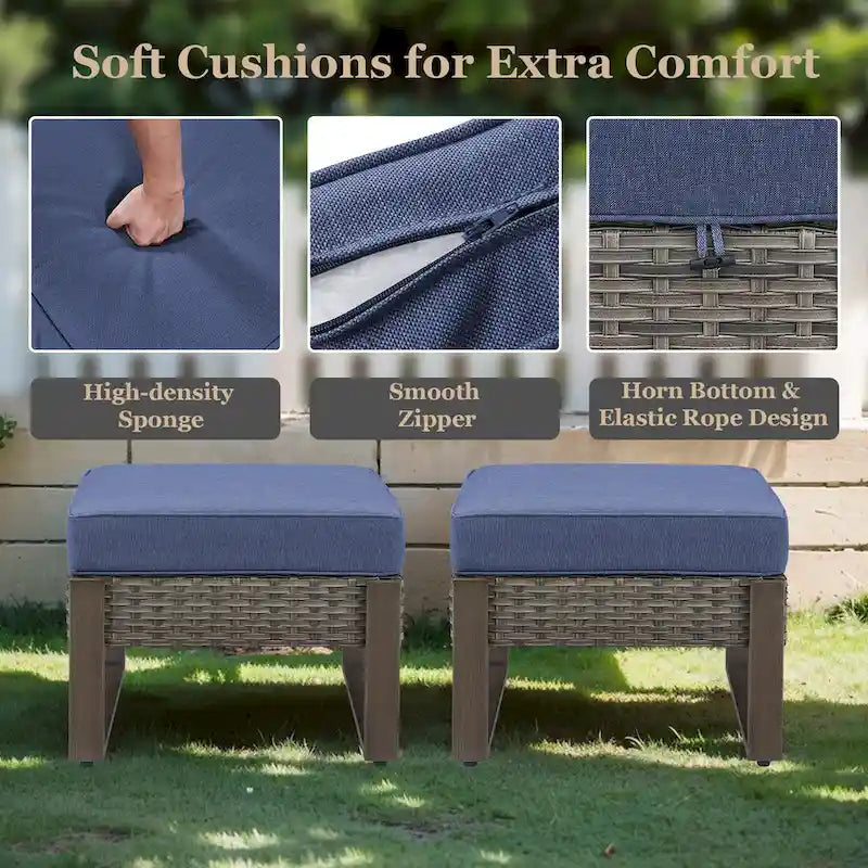 Ensemble de mobilier de jardin en rotin gris - Canapé et fauteuil d'extérieur