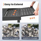 Table de salle à manger extensible d'extérieur Pellabant - 63 / 31,5 (L) x 31,5 l x 29,5 H