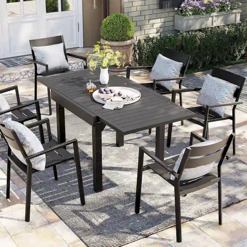 Table de salle à manger extensible d'extérieur Pellabant - 63 / 31,5 (L) x 31,5 l x 29,5 H