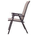 Ensemble de 2 fauteuils pliants marron pour terrasse