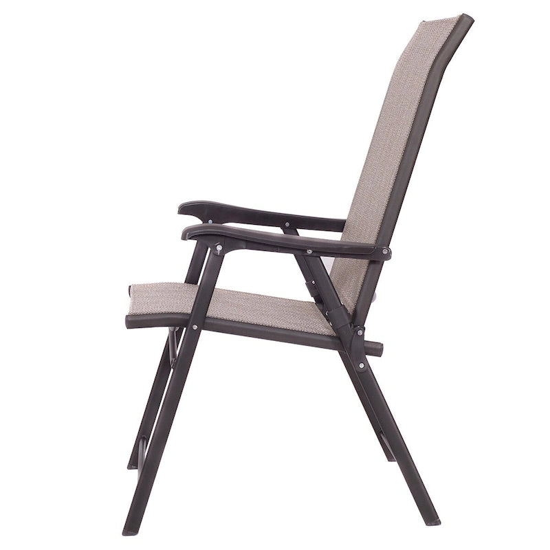 Ensemble de 2 fauteuils pliants marron pour terrasse