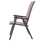 Ensemble de 2 fauteuils pliants marron pour terrasse