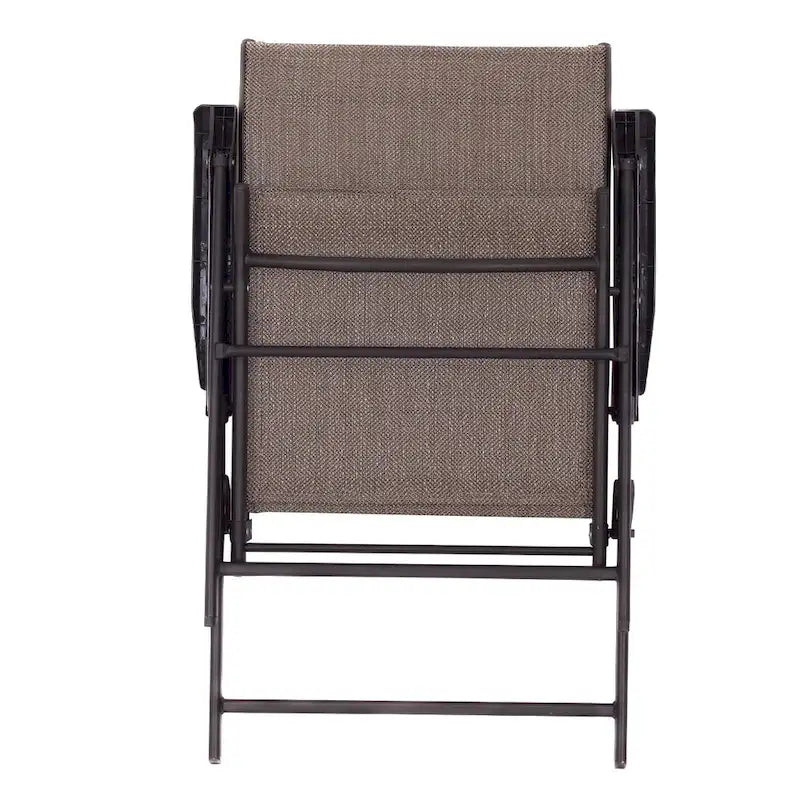 Ensemble de 2 fauteuils pliants marron pour terrasse