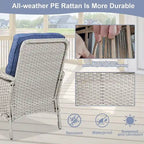 Ensemble de meubles d'extérieur Gymojoy 7 pièces comprenant un canapé deux places, une table basse et un fauteuil à bascule.