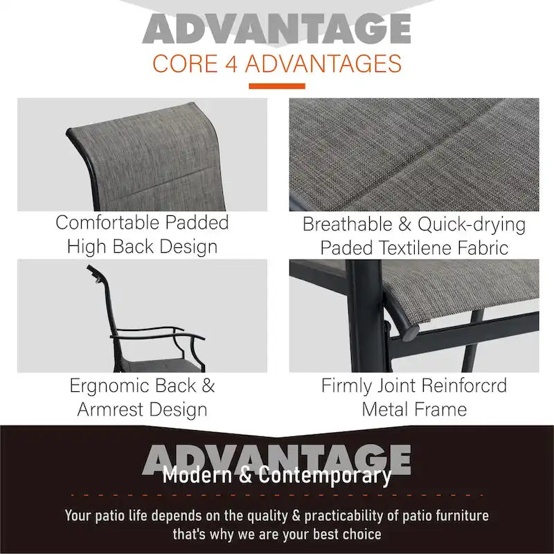 Ensemble de 2 chaises de salle à manger de patio MAISON ARTS