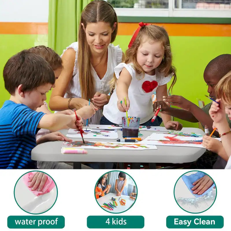Ensemble de salle à manger d'extérieur rectangulaire pour 4 personnes pour enfants