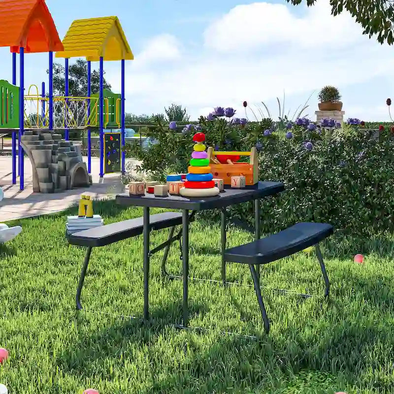 Ensemble de salle à manger d'extérieur rectangulaire pour 4 personnes pour enfants