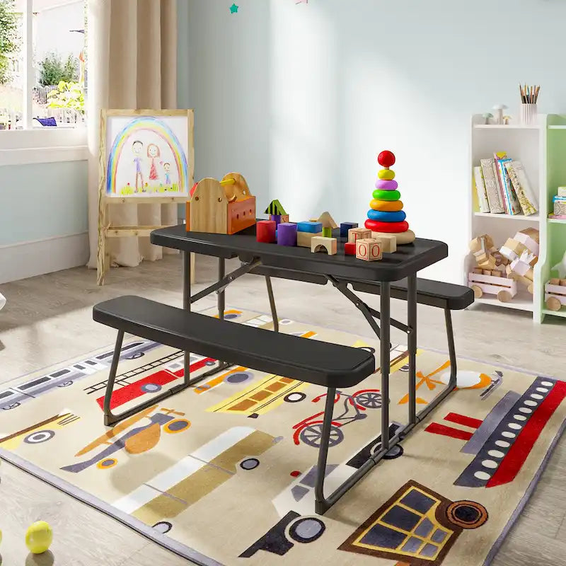 Ensemble de salle à manger d'extérieur rectangulaire pour 4 personnes pour enfants