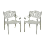 Chaises de salle à manger d'extérieur Clihome avec accoudoirs en fonte d'aluminium (lot de 2)