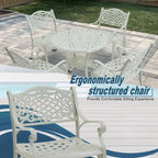 Chaises de salle à manger d'extérieur Clihome avec accoudoirs en fonte d'aluminium (lot de 2)