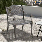 Chaises de salle à manger d'extérieur Clihome avec accoudoirs en fonte d'aluminium (lot de 2)