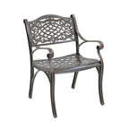 Chaises de salle à manger d'extérieur Clihome avec accoudoirs en fonte d'aluminium (lot de 2)