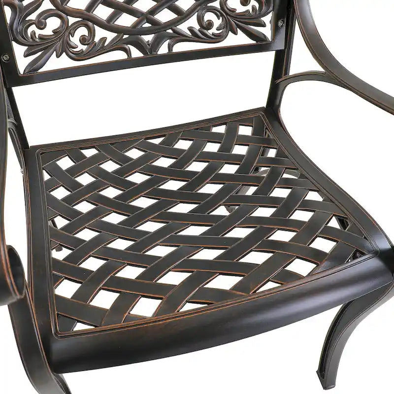 Chaises de salle à manger d'extérieur Clihome avec accoudoirs en fonte d'aluminium (lot de 2)