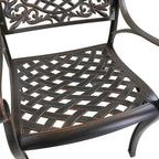 Chaises de salle à manger d'extérieur Clihome avec accoudoirs en fonte d'aluminium (lot de 2)