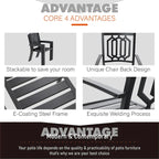 Ensembles de salle à manger d'extérieur MAISON ARTS 7/9 pièces avec table à manger rectangulaire extensible en métal et 6/8 chaises de salle à manger